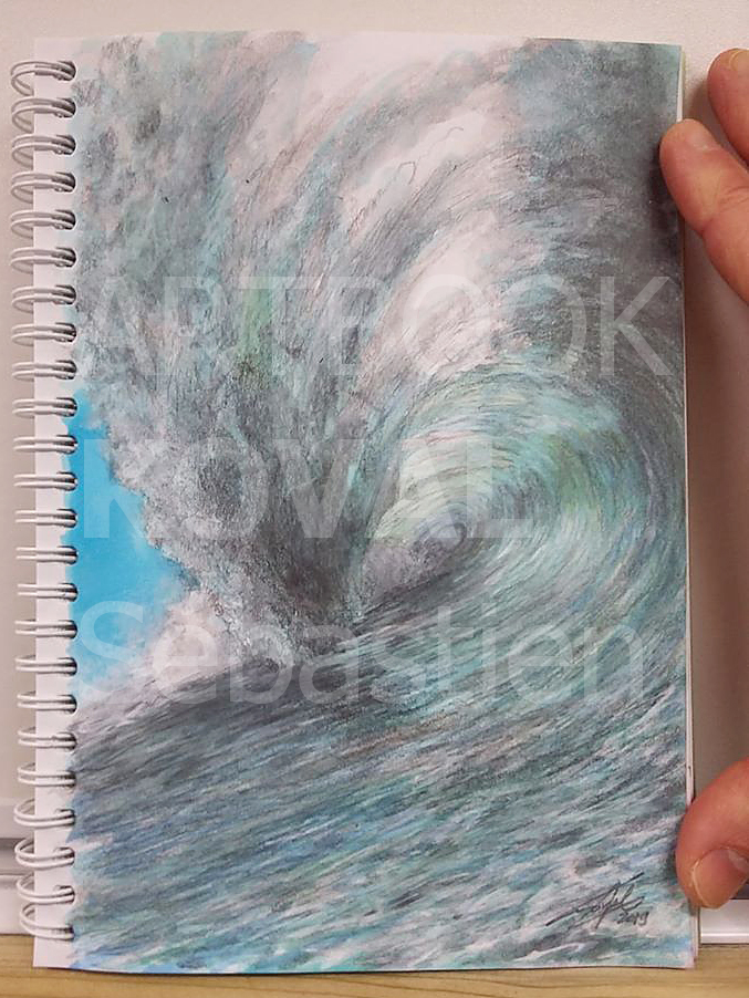 vague Surf tube dessign dessin ARTBOOK KOVAL Sébastien artiste