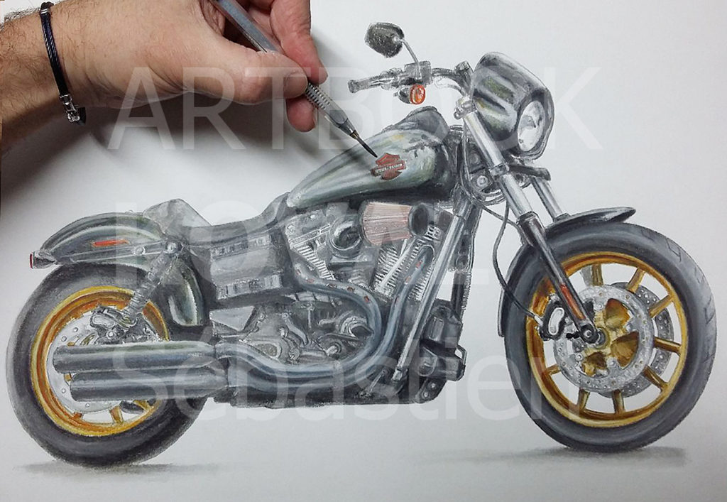Harley Davidson low rider moto dessign.fr dessin ARTBOOK KOVAL Sébastien
