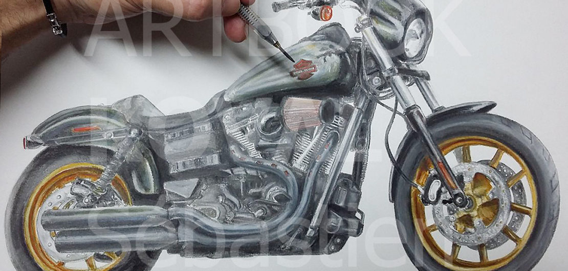 Harley Davidson low rider moto dessign.fr dessin ARTBOOK KOVAL Sébastien