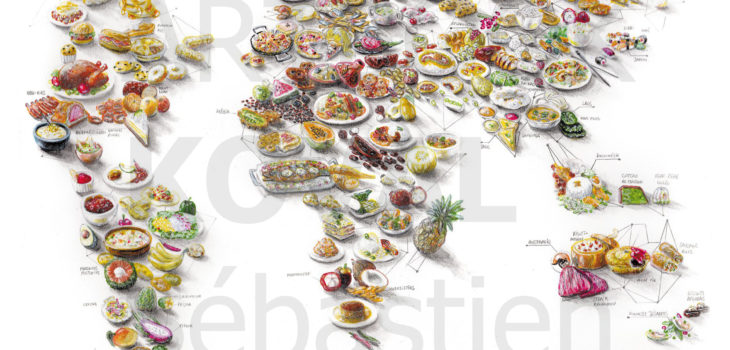 plats culinaires du monde sur map dessign.fr dessin ARTBOOK KOVAL Sébastien