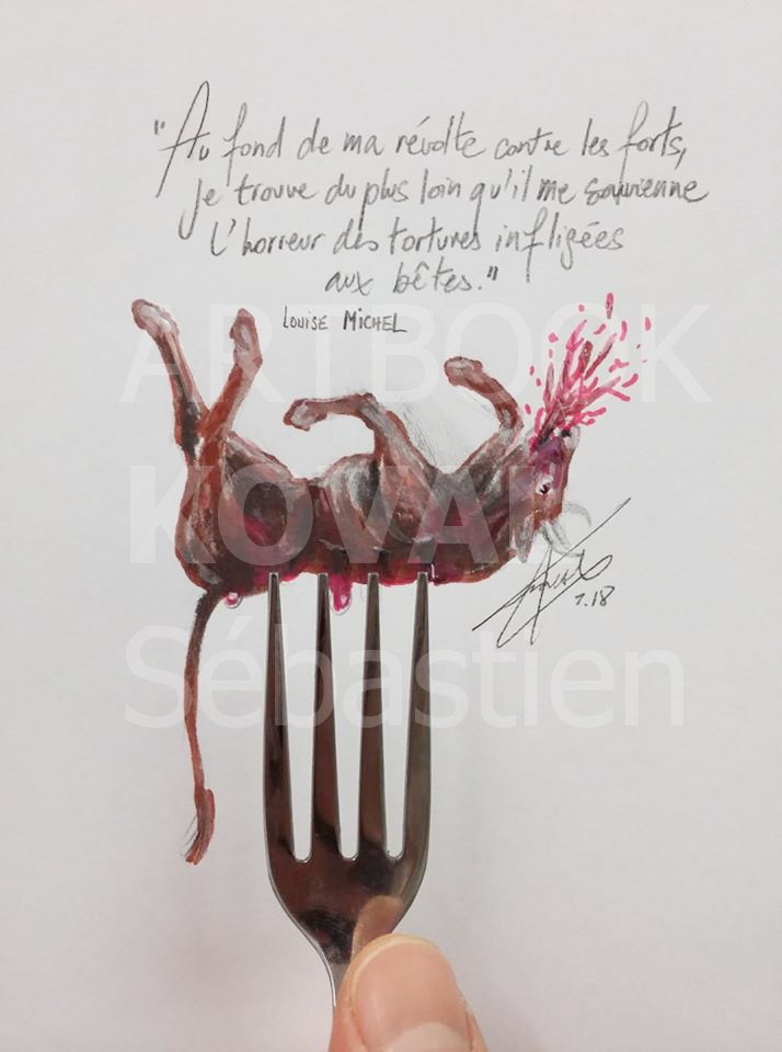 nourriture assiette torture animale dessign.fr dessin ARTBOOK KOVAL Sébastien