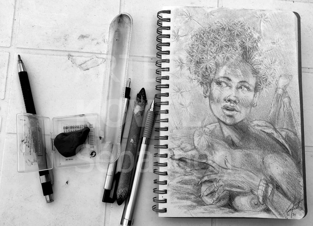 black girl pissenli cheveux dessign.fr dessin ARTBOOK KOVAL Sébastien