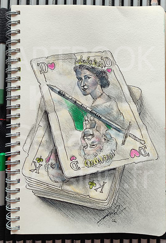 Reine Elizabeth II hommage dessign.fr dessin ARTBOOK KOVAL Sébastien