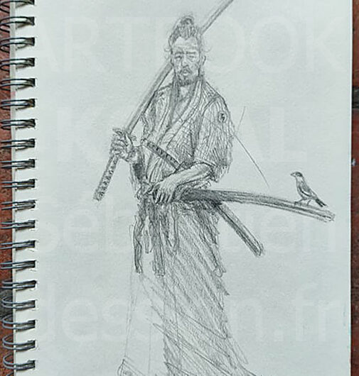 Samurai moineau dessign.fr dessin ARTBOOK KOVAL Sébastien