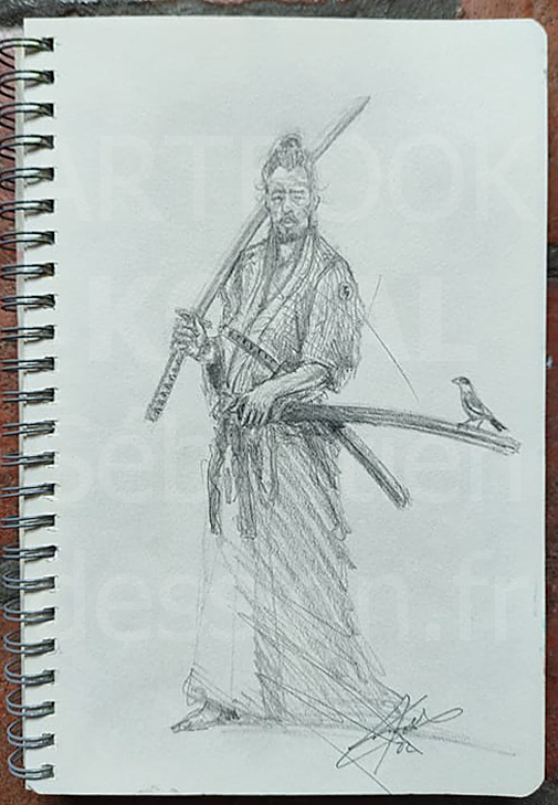 Samurai moineau dessign.fr dessin ARTBOOK KOVAL Sébastien