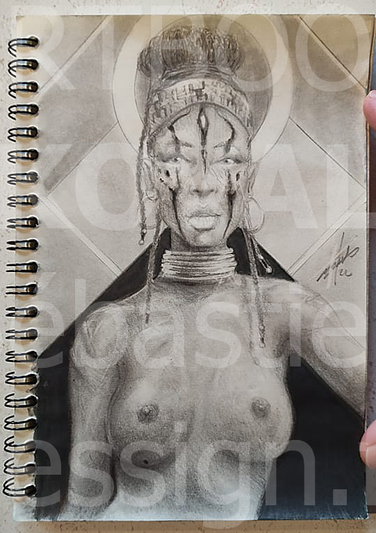 femme black seins nues tribu dessign.fr dessin ARTBOOK KOVAL Sébastien